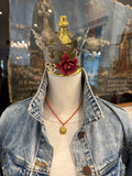 Orange Beaded Milagro Heart