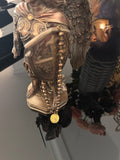 Bronze Beaded St. Joan of Arc Necklace