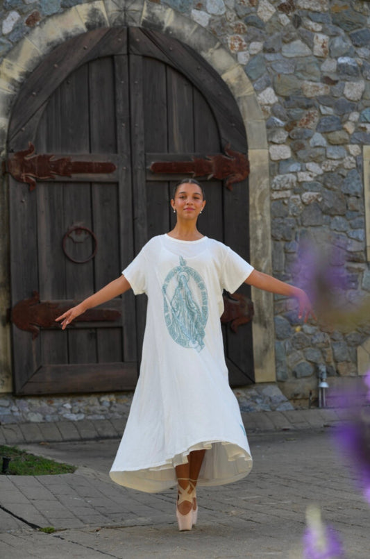 Short Sleeve Miraculous Medal T-Shirt Dress